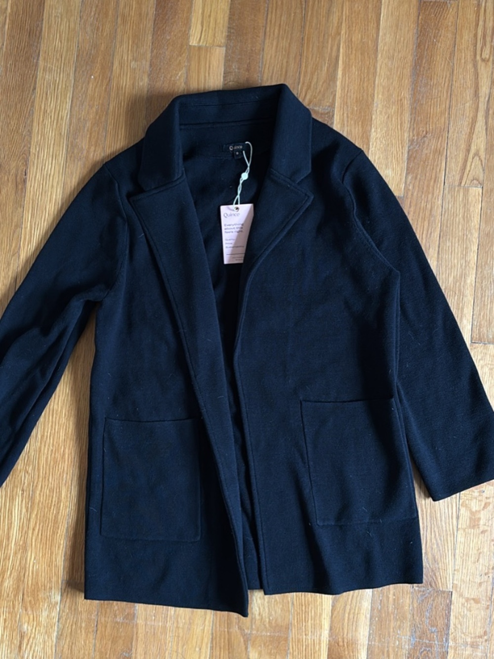 Quince 100% Organic Cotten Knit Blazer -Size S NWT